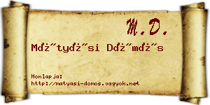 Mátyási Dömös névjegykártya